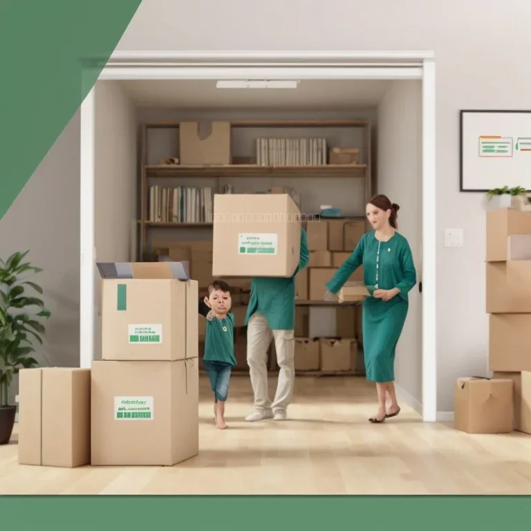 Equipo embalando cajas para mudanza